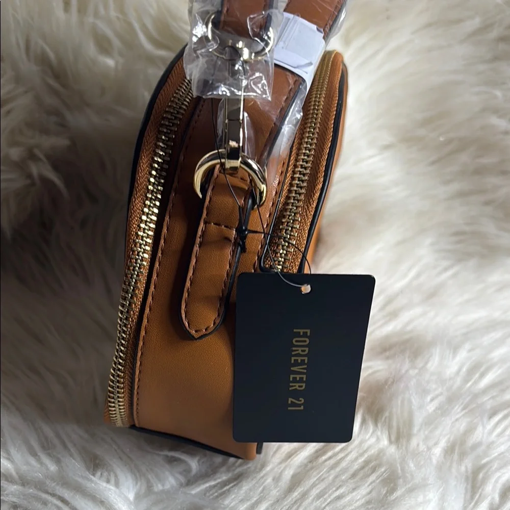 Forever 21 Brown and Gold Dome Crossbody Bag